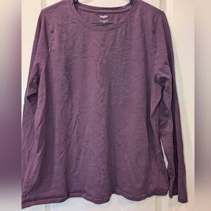 Sonoma Plum Long Sleeve Everyday Tee XXL Soft Casual Basic Top